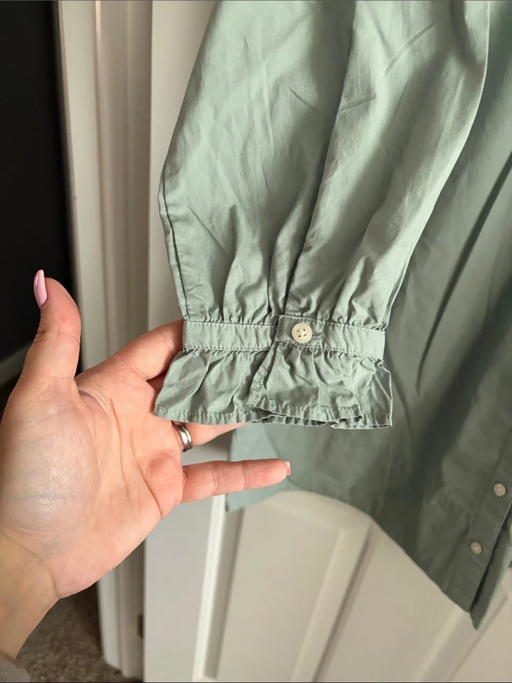 J. Crew Sage Green Midi Shirt Dress